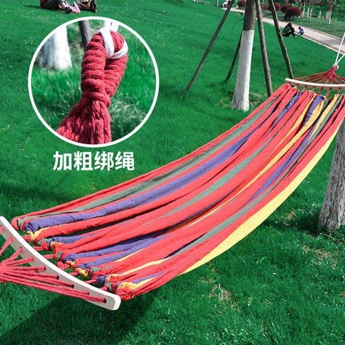 Hammock outdoor swing chair camping anti-rollover hanging chair portable canvas hanging basket spring outing single double hammock