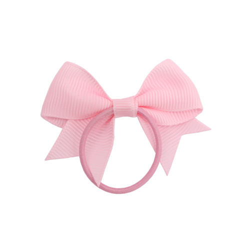 Cross-border 6cm solid color ribbed band with bow hair tie hair ring for women children swallowtail hair band for babies hair accessories