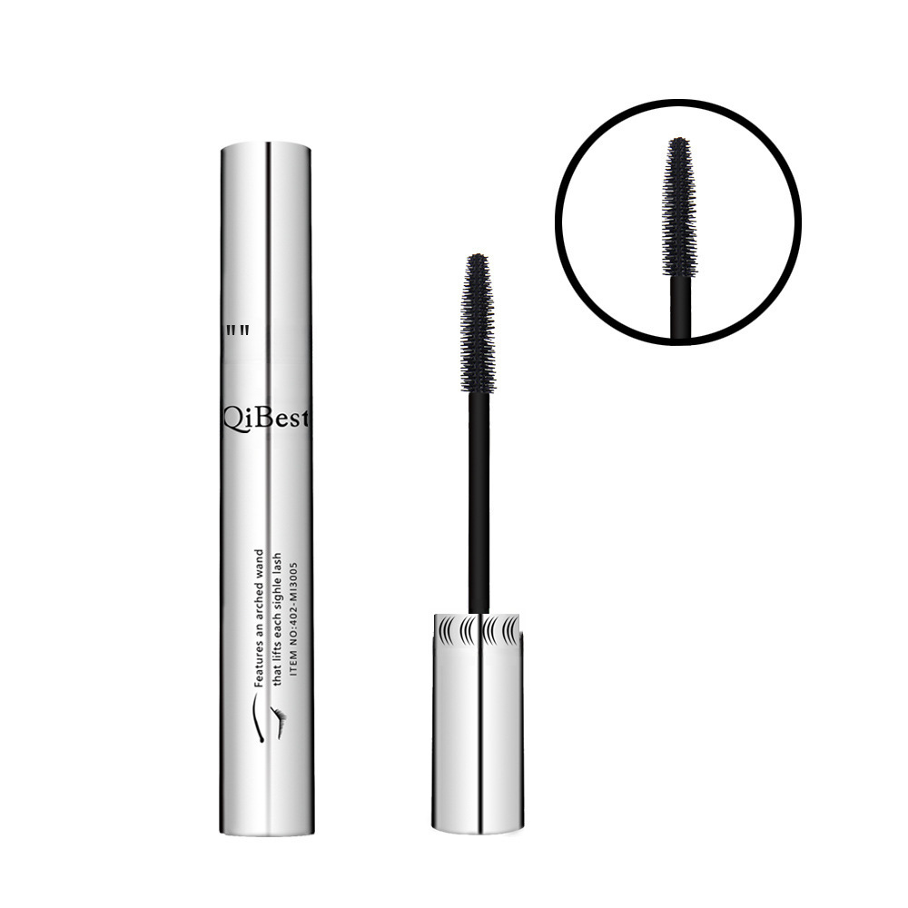 Factory direct makeup qibest silver tube Big Eyes Mascara slender long curling waterproof non-blooming