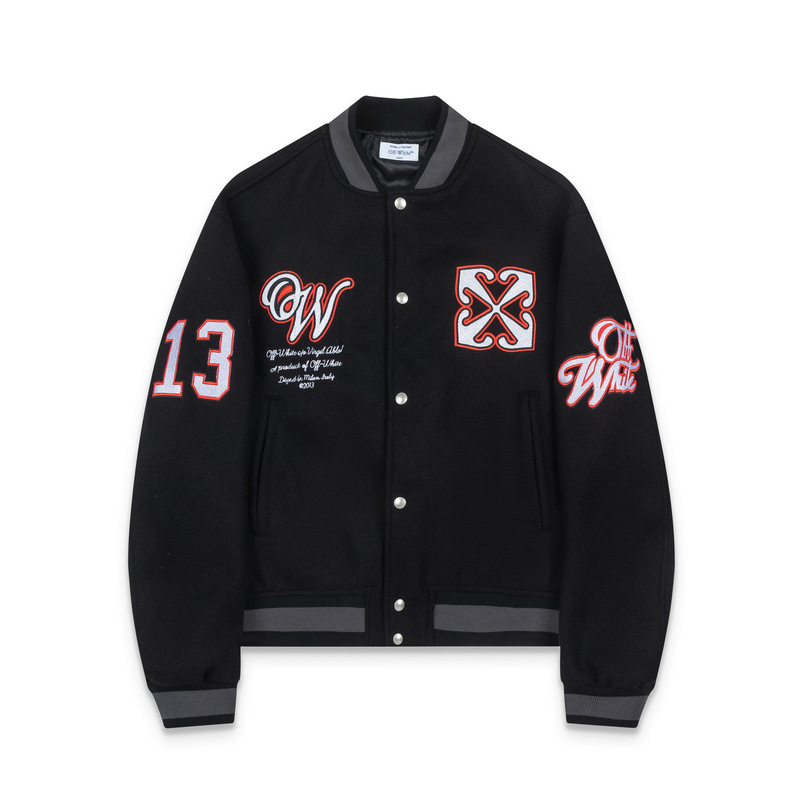 2025 Spring and Autumn New Ow Flying Eagle Letter Pattern Baseball Uniform Jacket Jacket for Men and Women Same Style One Piece Wholesale