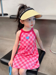女童洋氣吊帶裙兒童無袖連衣裙子寶寶韓版沙灘裙童裝2024夏裝新款