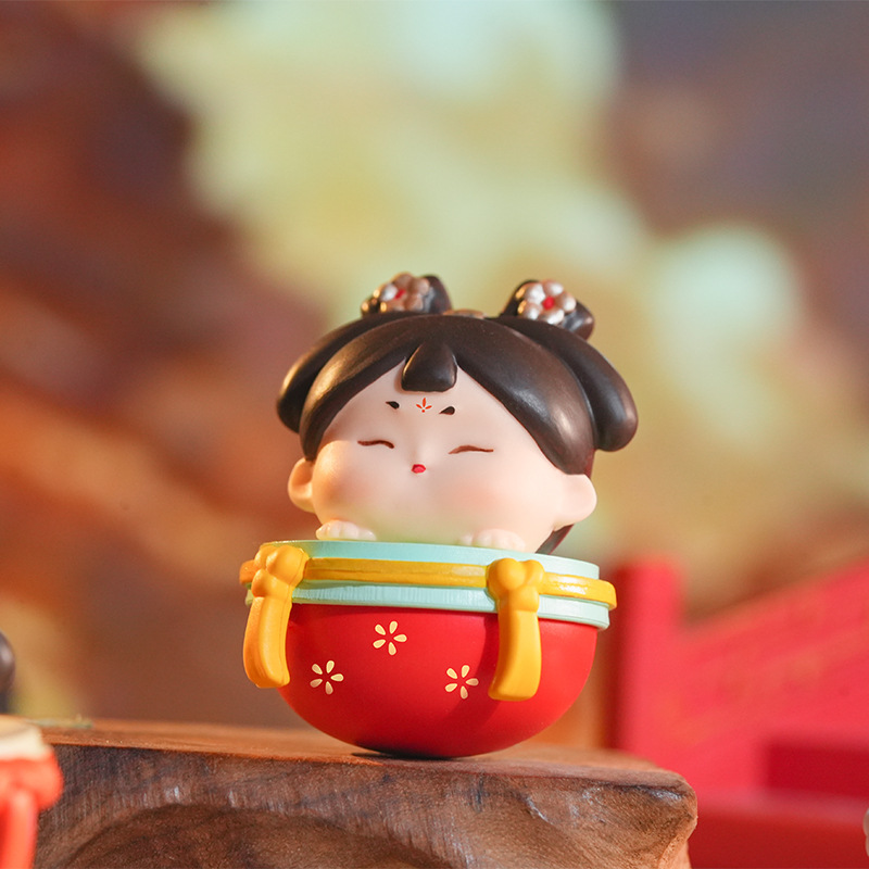 新作の中国風唐時代の女性の首振り置物、樹脂工芸品、古代風少女のデスクトップや車載装飾品|undefined