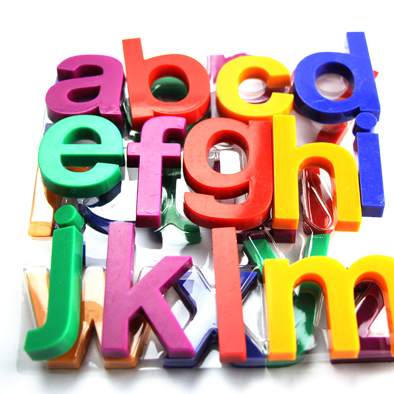 Funi FUNI Children's Early Education 26 Capital and Lowercase English Letters Magnetic Beads Learning Pinyin Magnetic Tiles Teaching Magnetic Closures