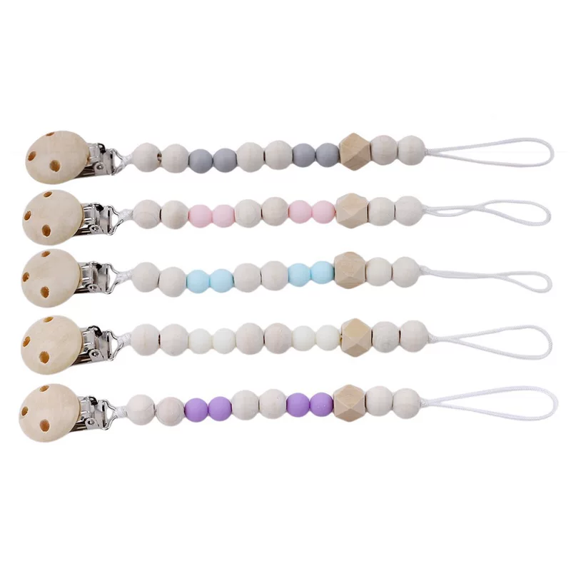 Wooden children's pacifier, toy, chewy lanyard holder