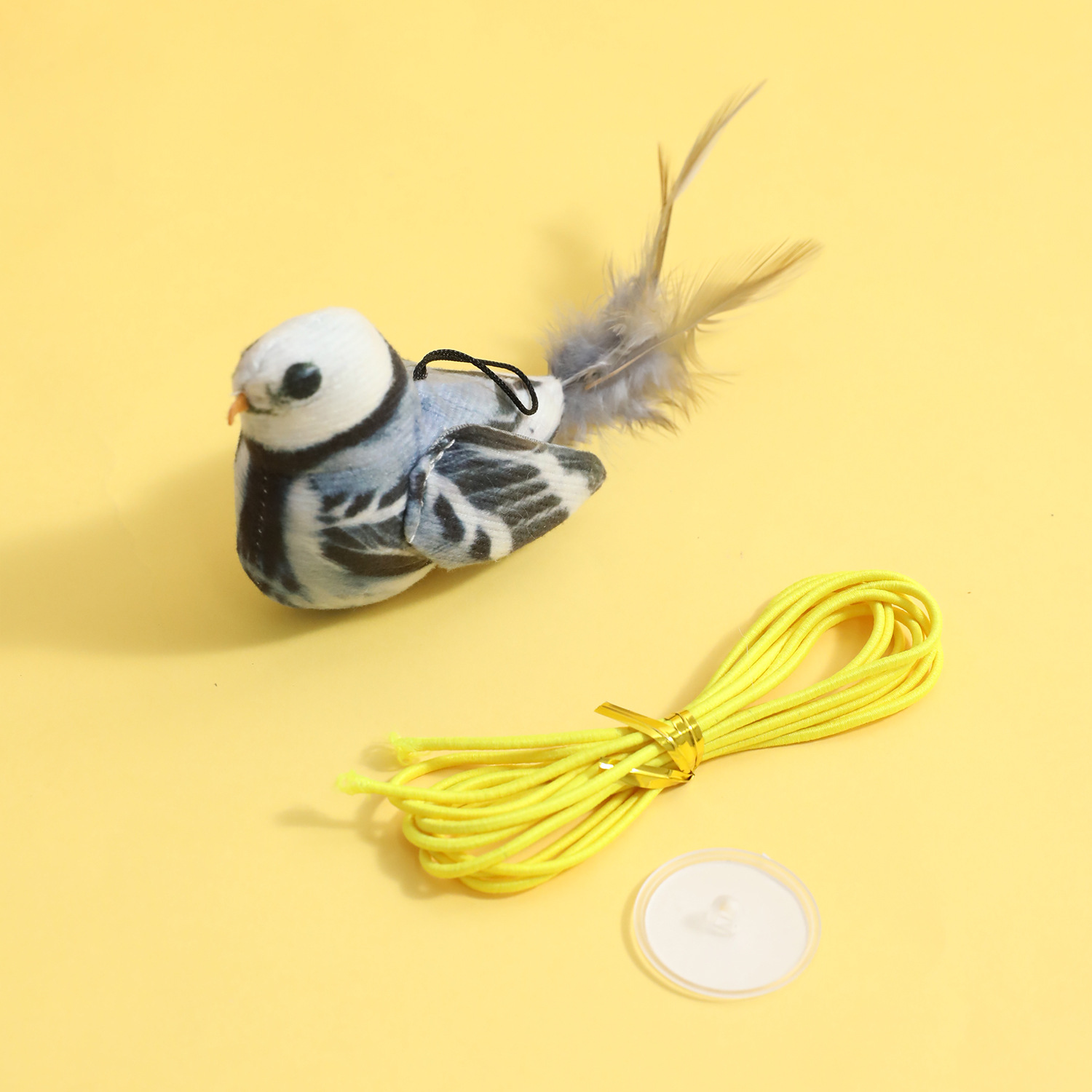 Z spot al por mayor cordón ventosa electrónica biónica sonido juguete de peluche pájaro gato auto-hola juguete