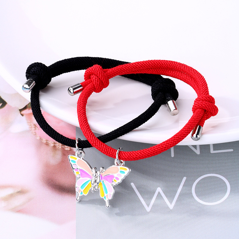 Simple Style Streetwear Butterfly Alloy Enamel Valentine's Day Unisex Bracelets display picture 3