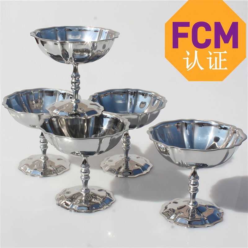 Factory Direct Sales 304 Stainless Steel European-Style Ice Cream Cups, Dessert Cups, Pudding Cups, Afternoon Tea Ice Cream Cups, Custard Cups