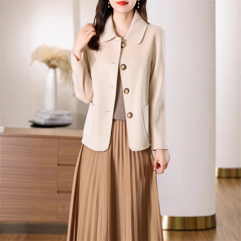 100% Wool 2025 Autumn and Winter New Wool Double-Sided Woolen Women's Outwear Short Simple Versatile High-End Jacket 100% Wool 2025 Autumn and Winter New Wool Double-Sided Woolen Women's Outwear Short Simple Versatile High-End Jacket