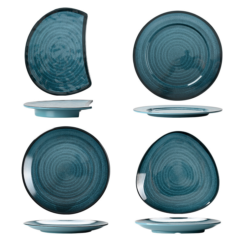Round Melamine Plate, Threaded Melamine Plate, Party Snack Plate, Household Fruit Plate, Vegetable Plate, Restaurant Dessert Plate