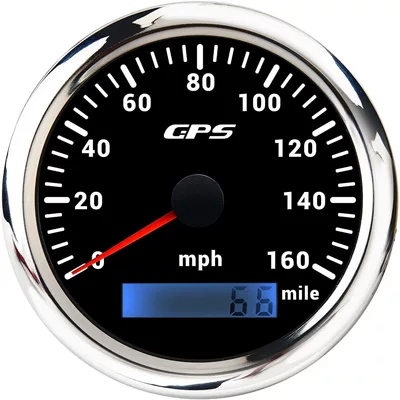 Multi-Color Light 12V24V, automobile instrument - silver-edge-black-bottom-160mph