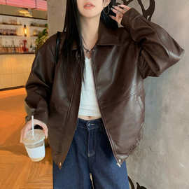 ODM OEM2026新款女皮夹克机车服PU皮衣春秋外套哇噢定制