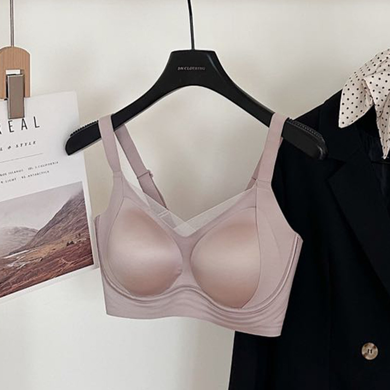 2205 # Ropa interior de mantenimiento de camelia mujeres reunida, tira, antiflacidez, taza fija, sujetador de malla de satén de lujo ligero