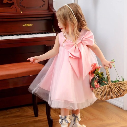 Child's dress for girls, baby's first birthday princess dress, children's party, little host, white piano performance outfit, foreign trade