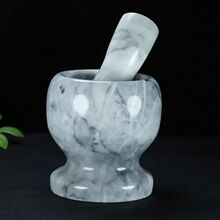 天然石材家用捣蒜器蒜泥器捣蒜泥捣蒜罐压蒜器擂钵石头蒜臼子