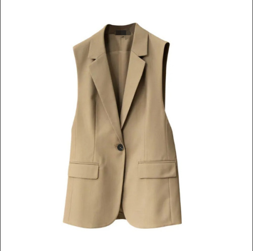2025 Autumn New Korean Design Style Trendy Casual Women's Suit Vest Outerwear Sleeveless Top
