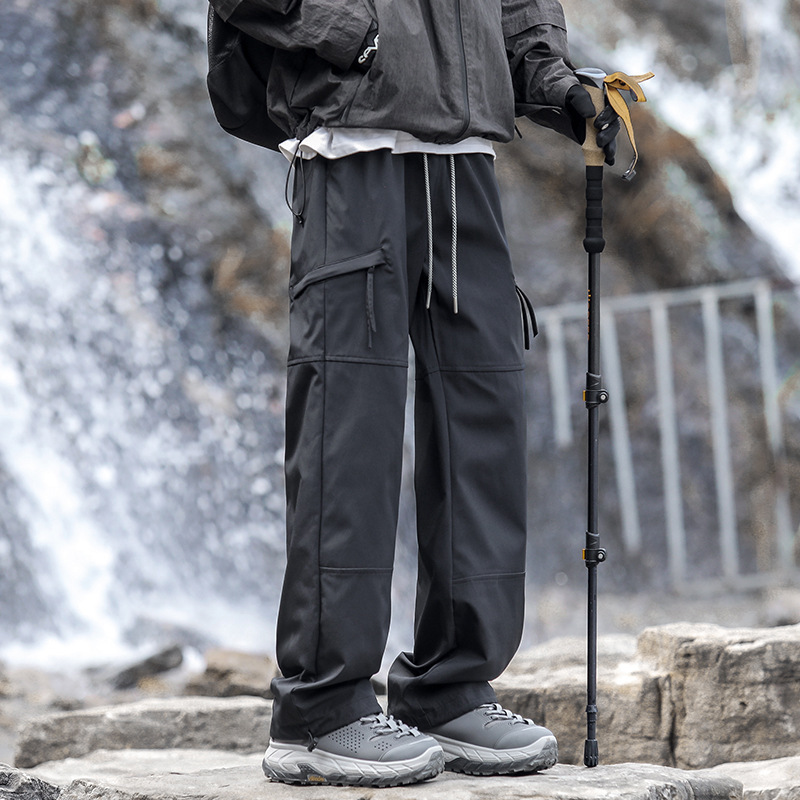 啄木鸟冲锋裤子男款夏季薄款潮流防风美式机能登山裤男士工装裤|undefined
