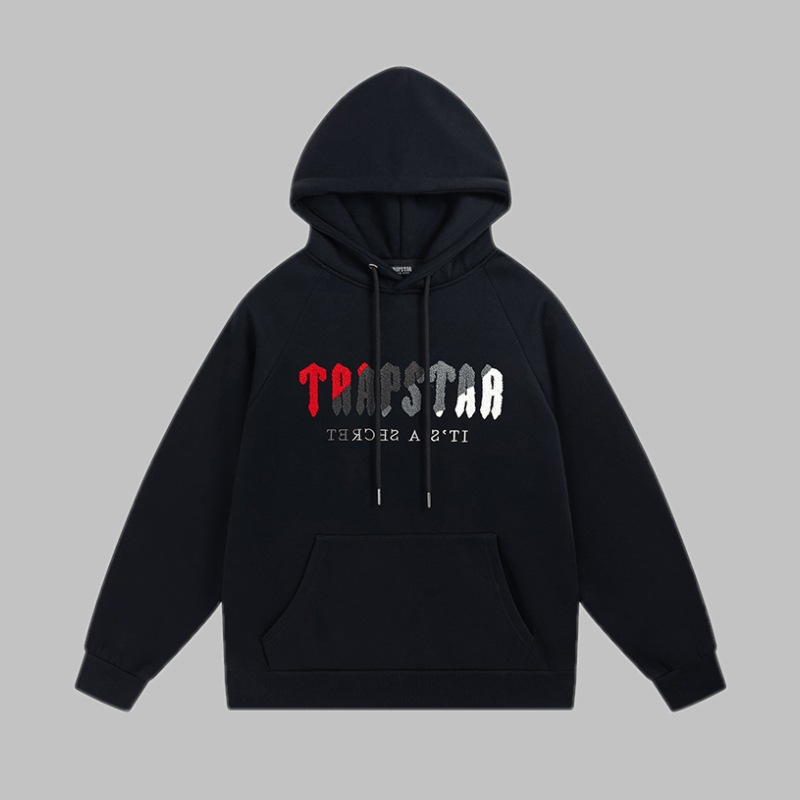 Trapstar azul Tigre cabeza toalla bordado traje forro polar suéter con capucha ceñida deportes casual pantalones largos