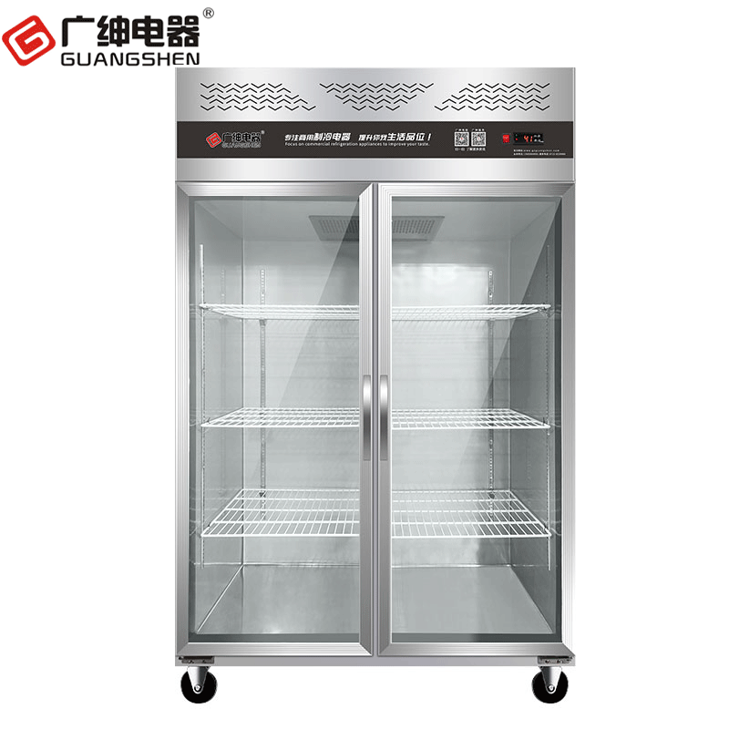 广绅电器冰柜商用冷藏展示柜大容量立式四门六门双温风冷玻璃门