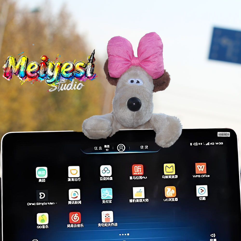 Cute Dog Repair Rearview Mirror Ornaments Lie-prone Doll Car Decoration Central Control Screen Car Doll Car Interior Ornaments Women