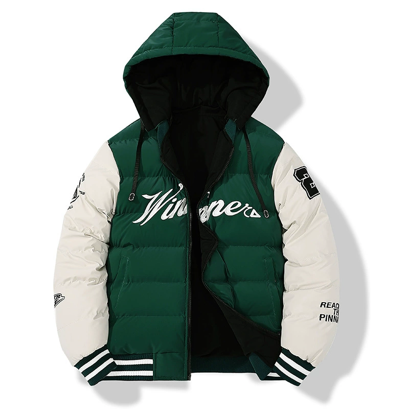 Хлопчатобумажная одежда мужской 2024 осень и зима новая двухсторонняя куртка с капюшоном