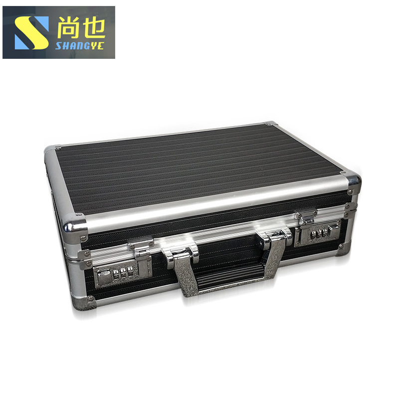 Aleación de aluminio almacenamiento de archivos caja de aluminio portátil hogar herramientas caja de almacenamiento combinado contraseña caja de aluminio