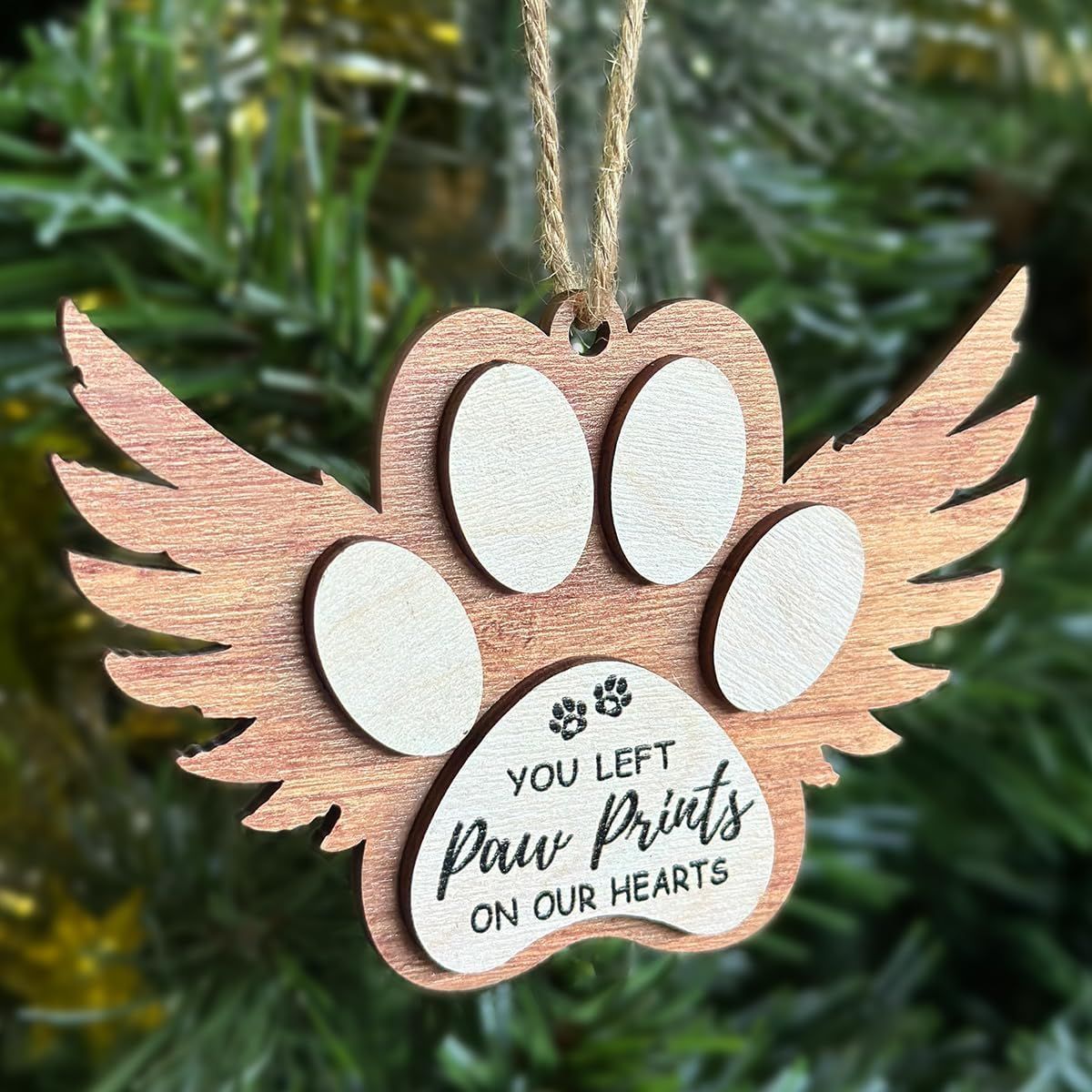 Garra de perro transfronteriza colgante de madera árbol de Navidad casa bolsa colgante decoración mascota recuerdo