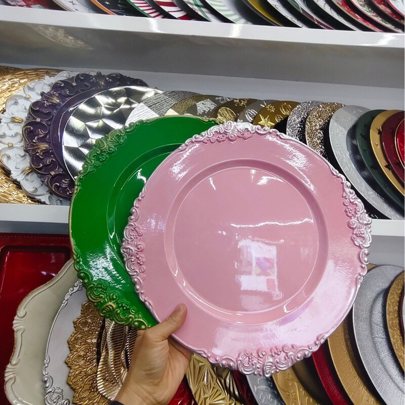Wholesale Wedding Hotel Party Faucet-Shaped Plates Round Gold Spray-Painted Decorative Plates for Party Events and Dining