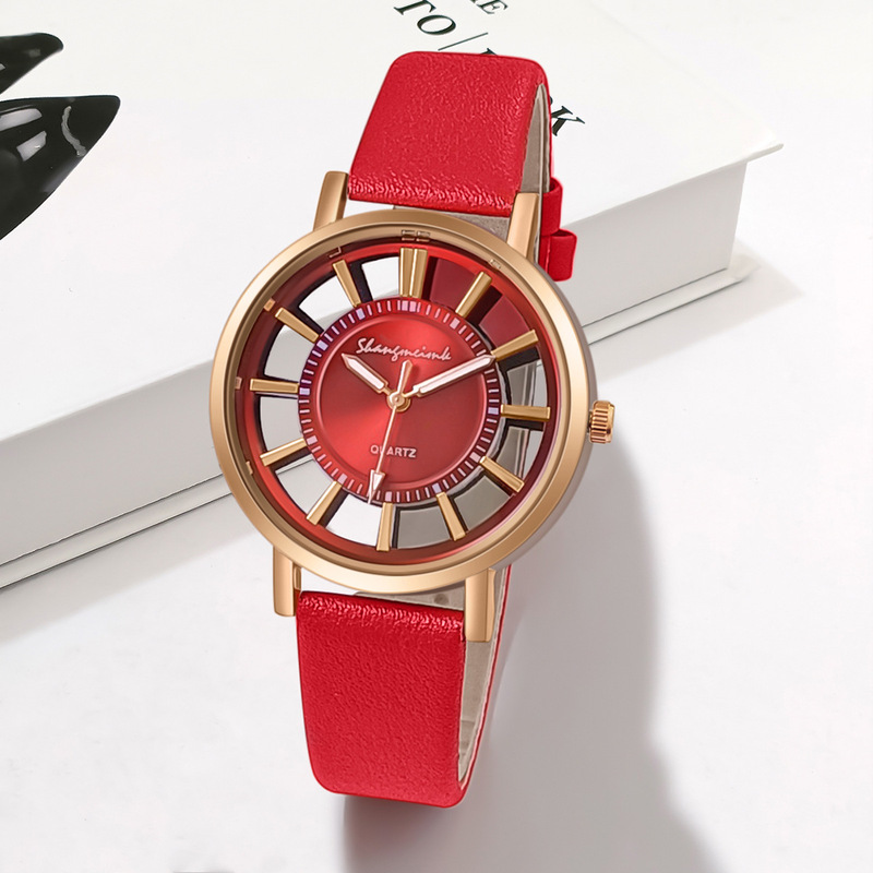Foreign Trade Women's Watch Quartz Watch Fashion Hollow Imitation Mechanical Watch Belt Watch Simple Fashion Women's Watch Manufacturers Foreign Trade Women's Watch Quartz Watch Fashion Hollow Imitation Mechanical Watch Belt Watch Simple Fashion Women's Watch Manufacturers