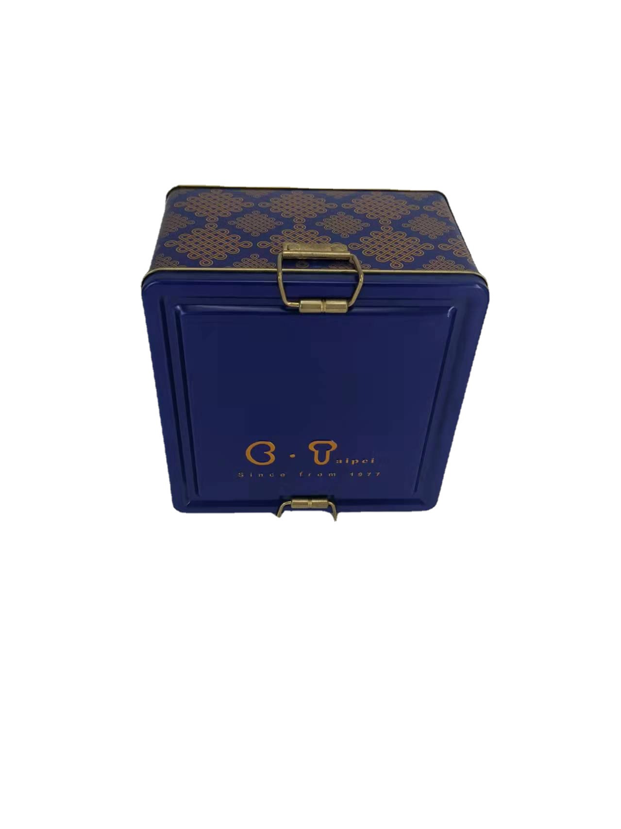 供应正方形马口铁盒化妆盒香水包装盒带卡扣礼品包装铁盒