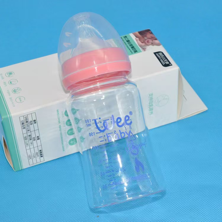 Fábrica al por mayor botellas de vidrio recién nacidos 180ml botellas de agua bebés calibración