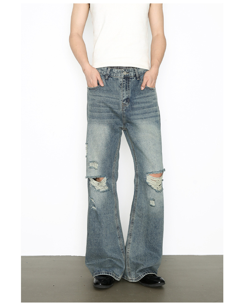 Vintage Washed Denim Jeans For Men Straight And Bootcut Fit_voghion.com
