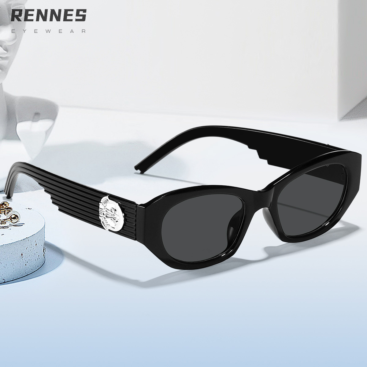 Alta calidad nuevo estilo europeo y americano retro pequeño marco y2g estilo contraste color moda todo-juego gafas de sol