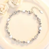 (lobster clasp) white diamond/strip (copper plated with white gold) unprinted