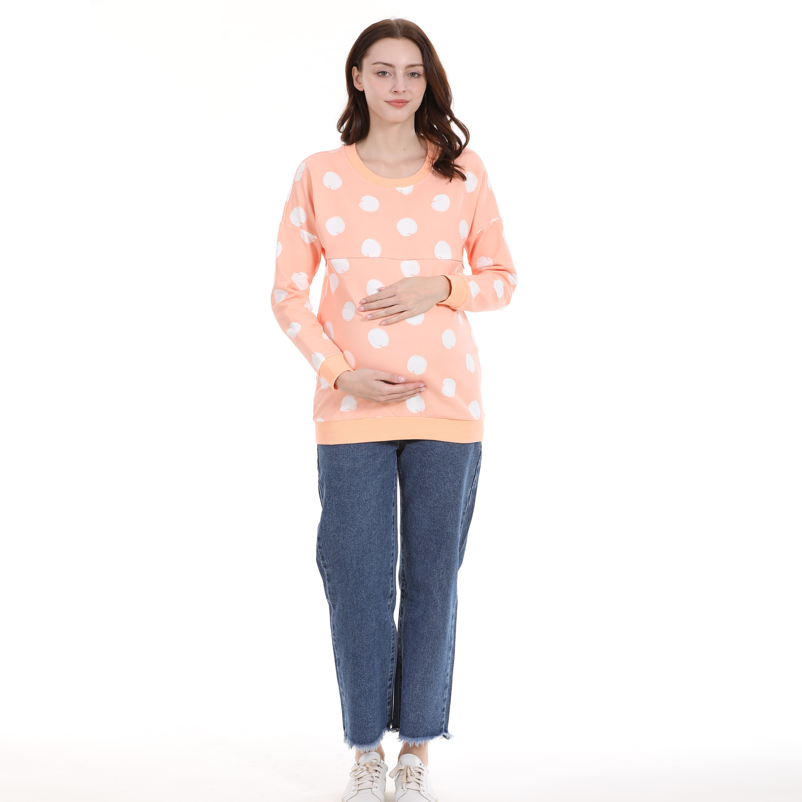 Bestseller 2026 Cross-Border Pure Cotton Versatile Sweatshirt Maternity Outerwear Postpartum Clothes Nursing Outfit For Going Out ALYCExiyuebaobao_voghion.com