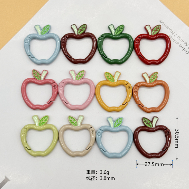 スプリングリングキャンディーカラースプリングバックルアクセサリーカラフルな愛ペイントブックリングカードリングキーホルダーオープン diy ジュエリー|undefined