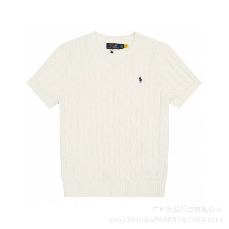 クロスボーダー 25ss ラルフローレン スモールロゴ ラウンドネック ピュアコットン レディース ニット 半袖 カジュアル ファッション 万能 Tシャツ|undefined