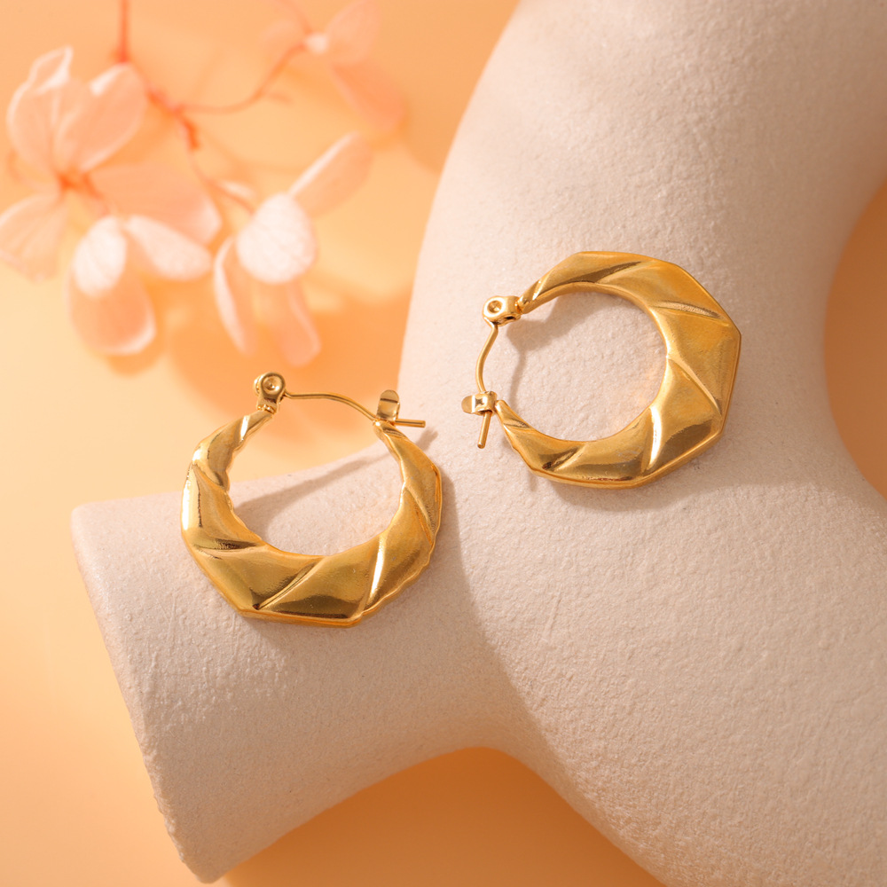 Pendientes de acero inoxidable estilo europeo, minimalista y ligero