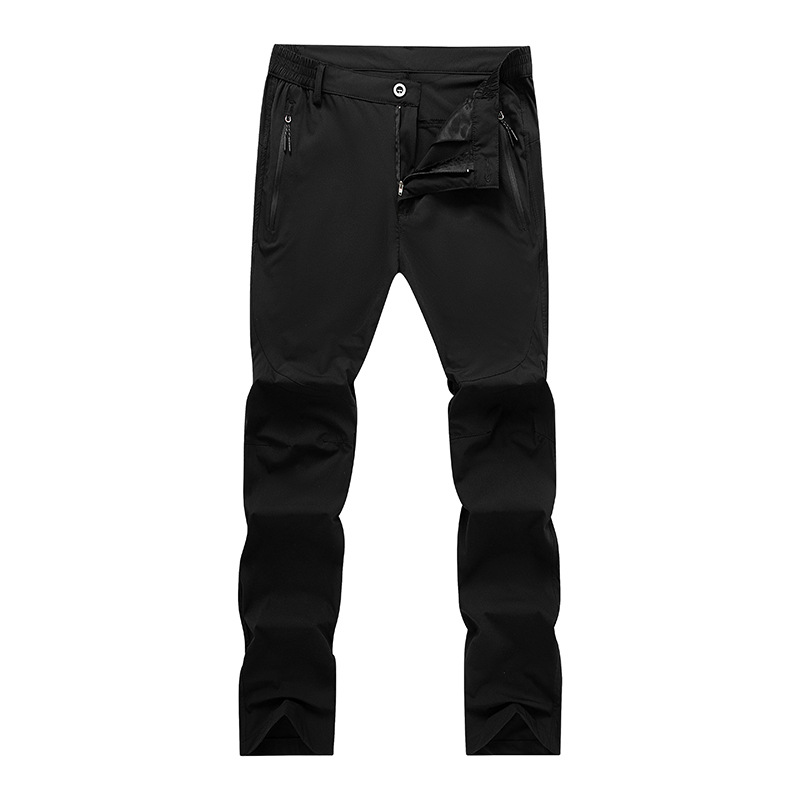 summer thin breathable travel sports solid color elastic trousers…