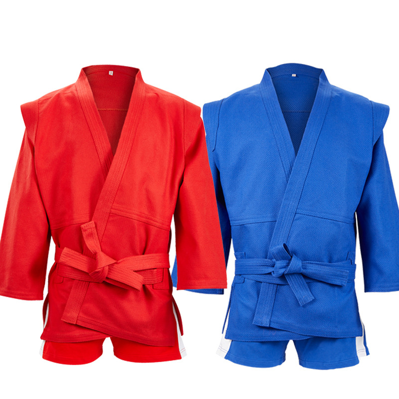 Sambo Wrestling Fighting Shorts Children's Adult Men's and Women's Red and Blue Professional Training Clothing Competition Clothing