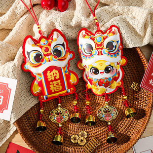 2025 New Year's New Year Decoration Fortune Pendant Year of the Snake Spring Festival Festive Atmosphere Decoration New Year's Bags Wind Bell Hanging Ornaments