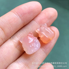 天然绯紅塩源瑪瑙小狐ストラップ九尾狐招桃花通孔小提溜DIYブレスレットアクセサリー