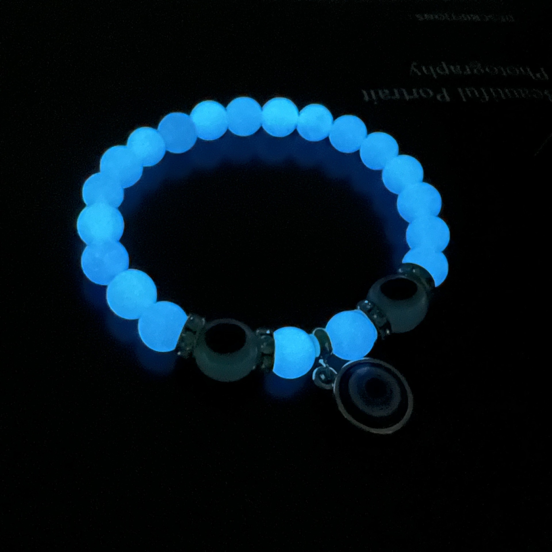 Retro Devilu0027S Eye natural stone Beaded Inlay Artificial Diamond Bracelets 1 Piece