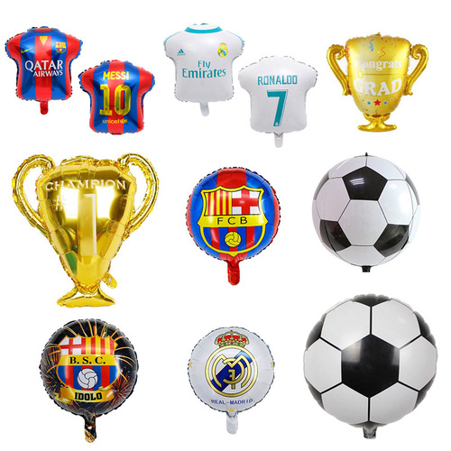 Cross-border Takal Football World Cup themed party bar decoration football trophy shape aluminum film balloons