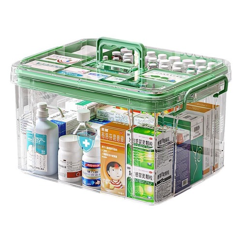 Medicine box multi-layer medicine box home decoration household medicine box large capacity medicine storage transparent large medical first aid box