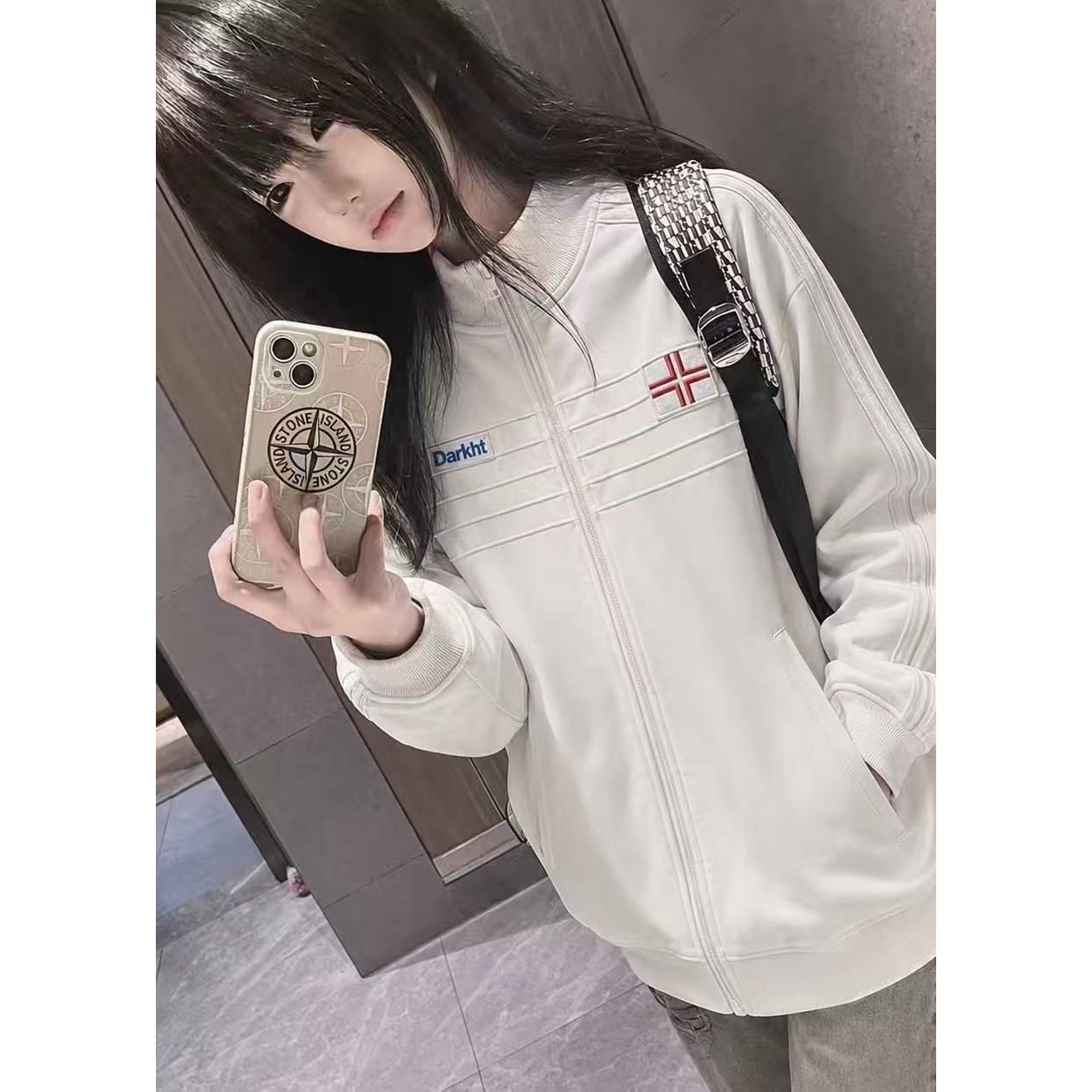 2026320g刺绣夹克外套女宽松休闲百搭棒球服上衣潮纯棉夹克外套女