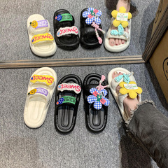 可愛拖鞋女踩屎感夏季新款涼拖簡約浴室防滑涼拖鞋外穿厚底一字拖