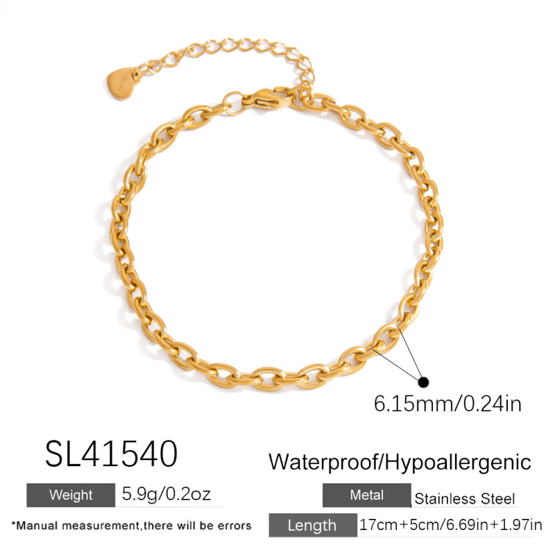 越境ステンレスDIYアクセサリー18k金ブレスレットins風個性海洋風保色ネックレスアクセサリー女|undefined