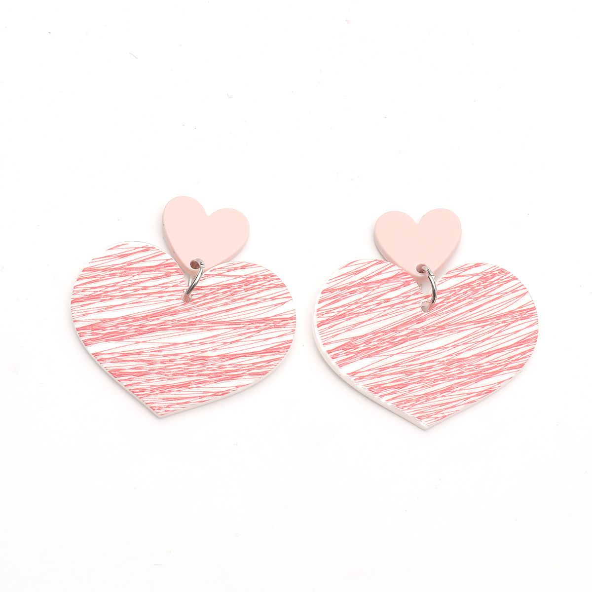 Simple Retro Embossed Graffiti Love Fashion Temperament Heart-shaped Earrings display picture 1