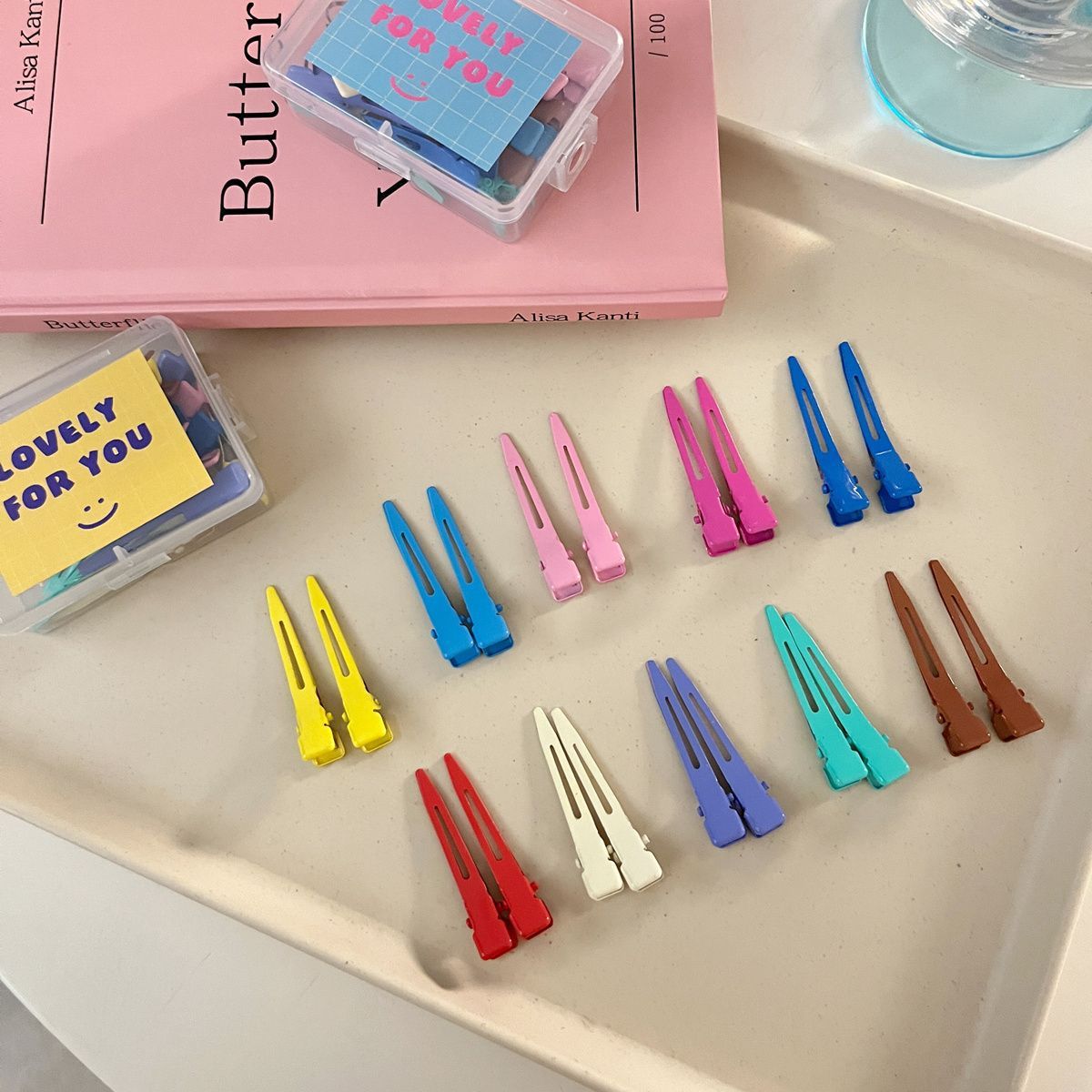 4.5cm Dopamine Candy Colorful Hairpin with Trace Side Bangs One-Piece Clip New Headwear Duckbill Hairpin