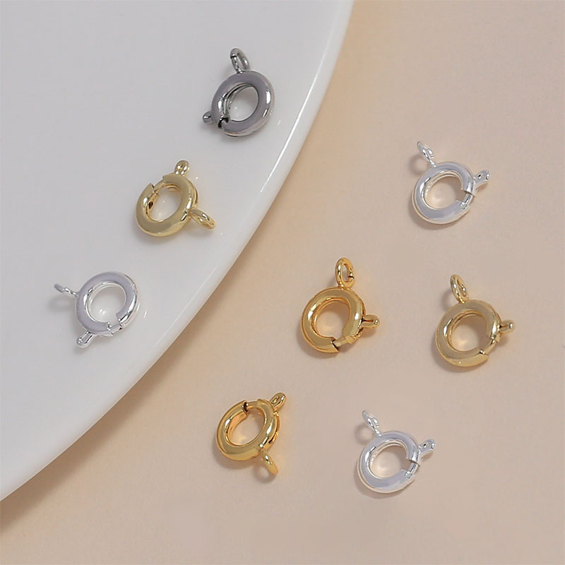 Color-Preserving Spring Buckle Plated with 18K Real Gold Buckle Sling Buckle Q Buckle Round Buckle DIY Necklace Bracelet Buckle Accessories Wholesale